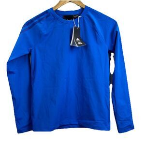 Adidas X Ivy Park Base Layer Top Shirt Kids Boys Medium Glory Blue HD3142 Sports